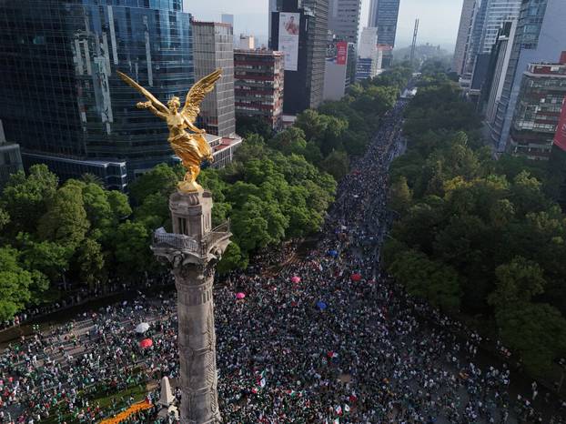 Fans celebrate Mexico's victory over South Africa during the 2026 FIFA World Cup in Mexico City