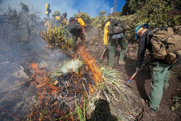 Eaton fire burns during a windstorm Altadena, California