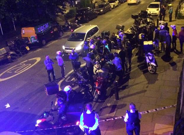 Emergency response following acid attack on the junction of Hackney Road junction with Queensbridge Road, London