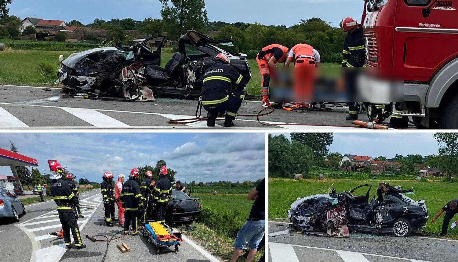 FOTO Teška nesreća u Vrpolju: Troje ljudi ozlijeđeno u sudaru