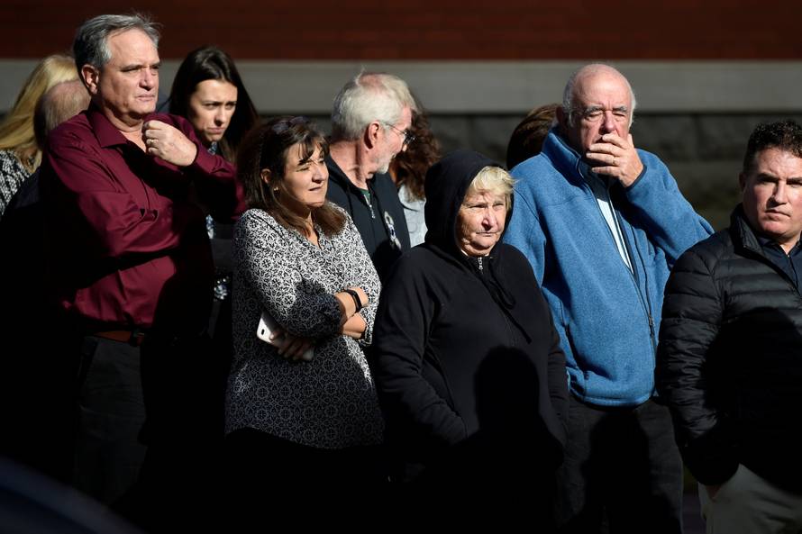 Mourners attend a combined wake for the victims of Saturday's limousine crash in Amsterdam