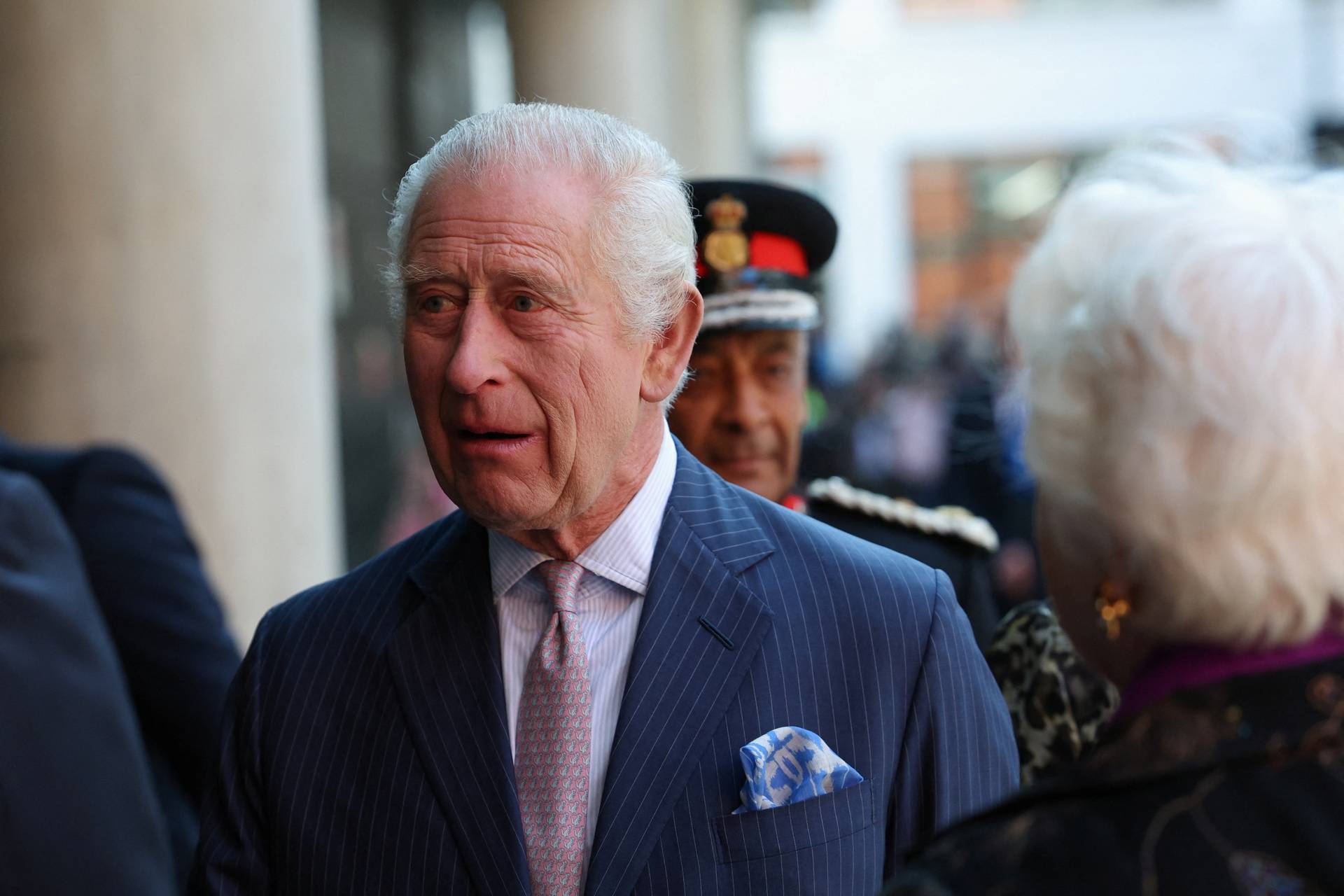 Britain's King Charles and Queen Camilla visit the University College Hospital Macmillan Cancer Centre, in London