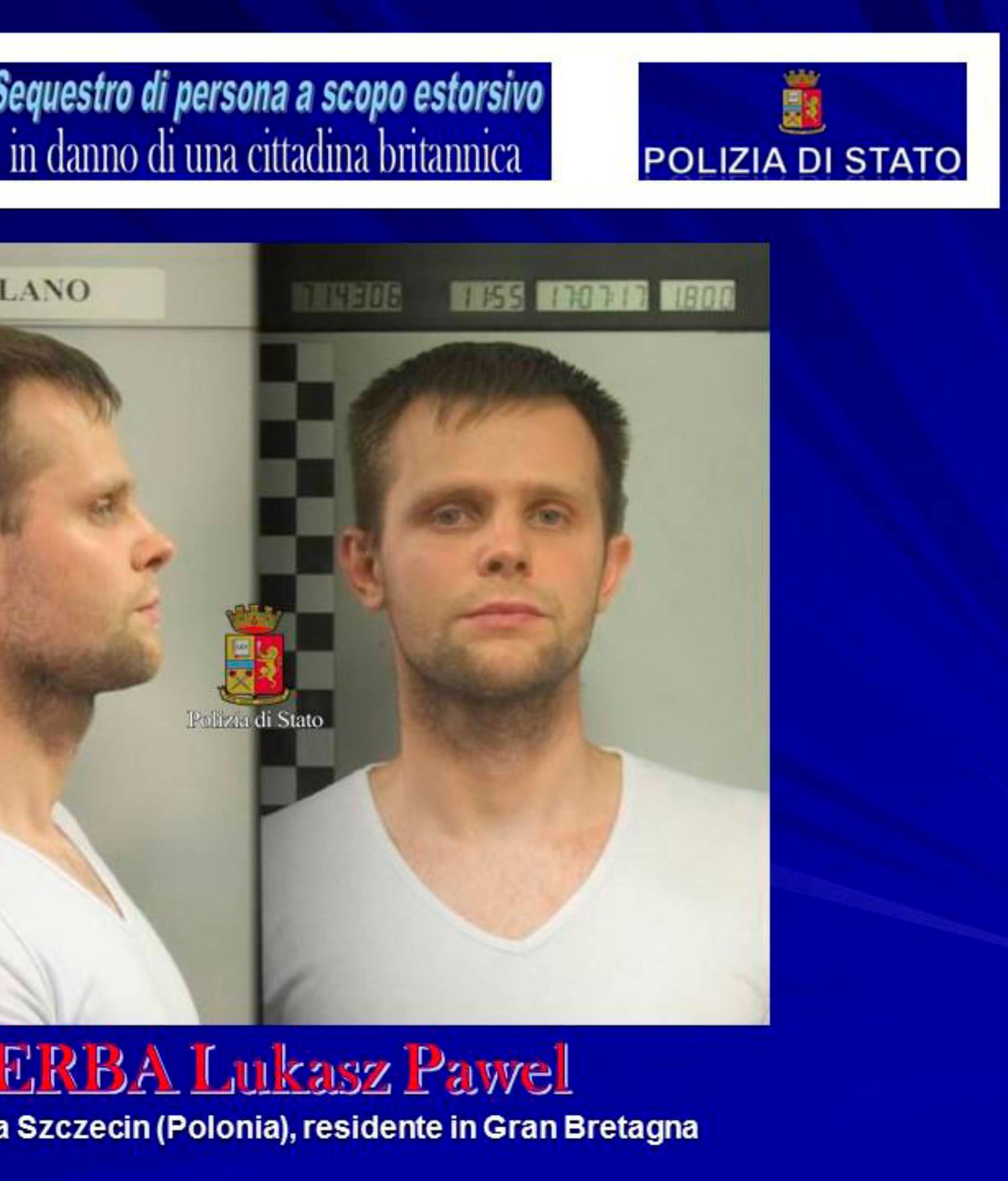 Italian Police handout shows Lukasz Pawel Herba, the suspected kidnapper of a British model