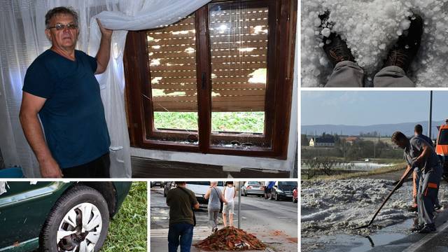 Uništeni prozori, crjepovi, auti, usjevi. Tuču čistili lopatama s ulica: 'Kuća nam je puna vode!'