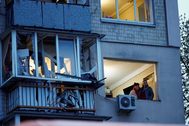 Site of a Russian missile strike, amid Russia's attack on Ukraine, in Kyiv