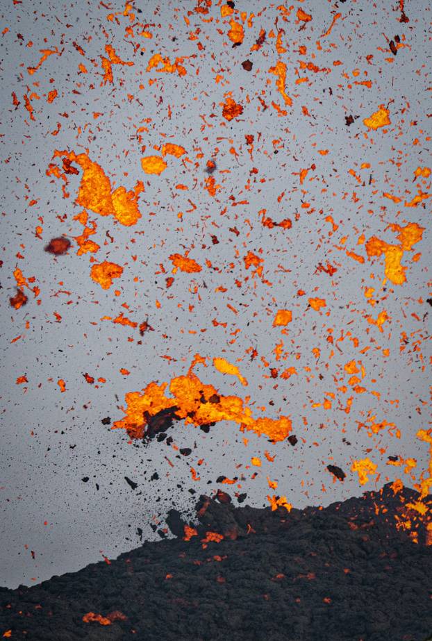 Lava rises on Mount Etna