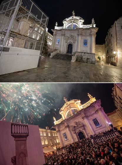 Kombo fotografije dočeka Nove 2020. i 2021. u Dubrovniku