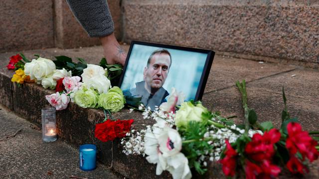 People gather in Paris following the death of Alexei Navalny