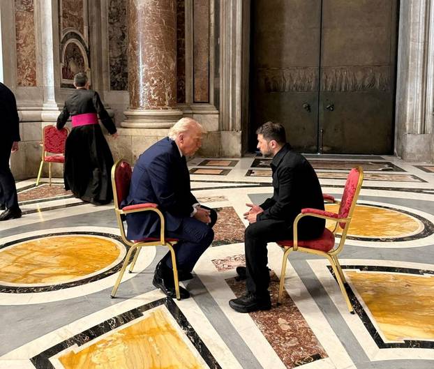 Ukraine's President Zelenskiy meeting U.S. President Trump at the Vatican