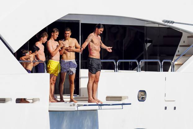 Zlatan Ibrahimovic and his wife Helena enjoy holiday with their kids on a yacht in St-Tropez