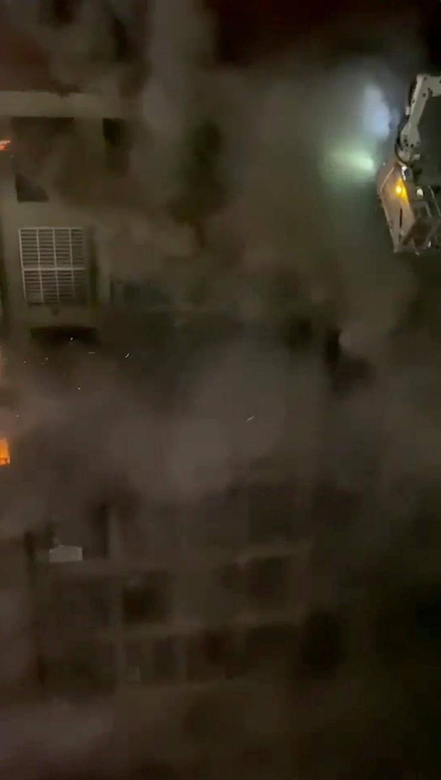 Smoke is seen as a fire blazes at Cheng Chung Cheng building in Kaohsiung, Taiwan in this still frame obtained from social media video