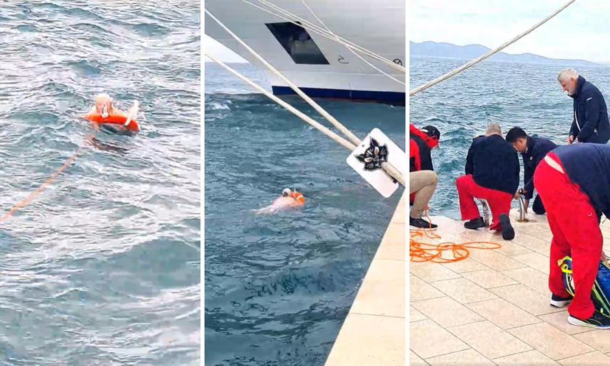 VIDEO Britanka se kupala kod Morskih orgulja pa je otpuhalo jako jugo! Spasila je posada