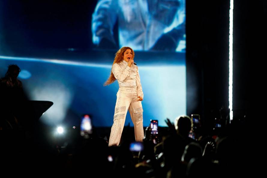 Colombian singer Shakira's "Las Mujeres Ya No Lloran World Tour" concert, in Buenos Aires
