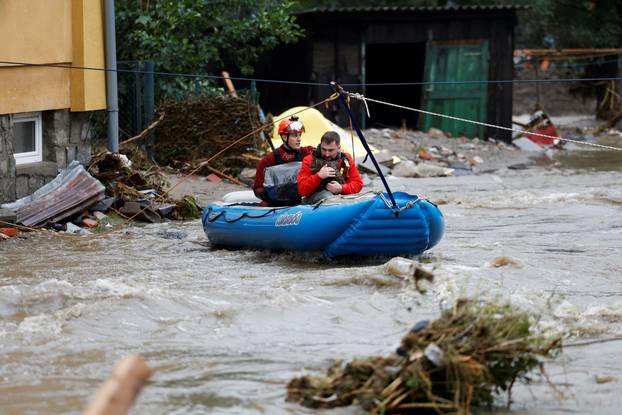Aftermath of heavy rainfall in Jesenik