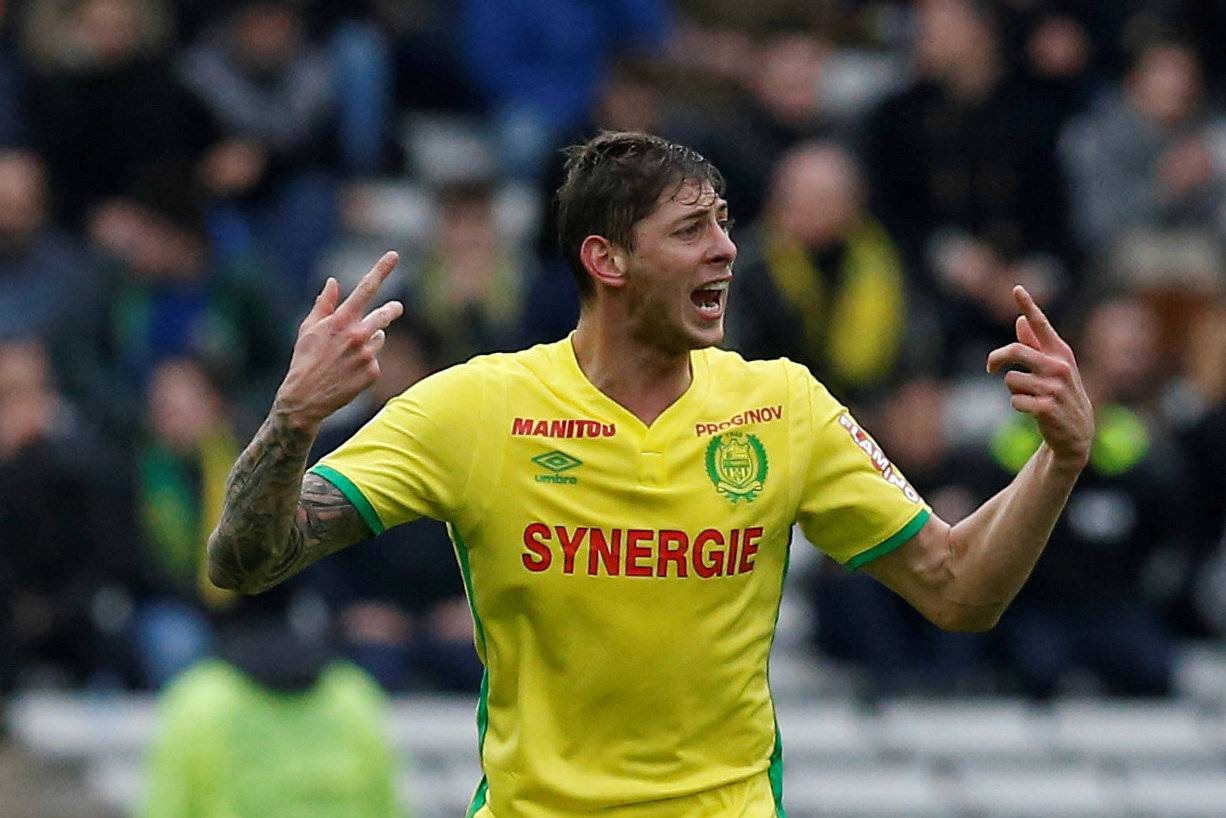 Nantes' Emiliano Sala reacts