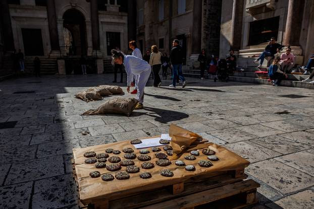 Performans 'Milovanje' na splitskom Peristilu