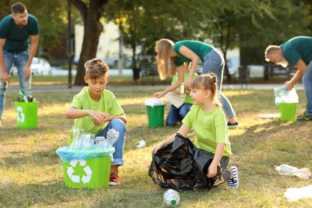 People,Gathering,Garbage,Outdoors.,Concept,Of,Recycling