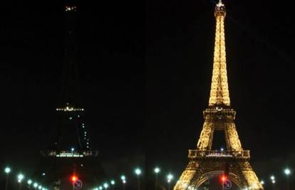 U sjećanje na žrtve pokolja i Eiffelov toranj bio je u mraku