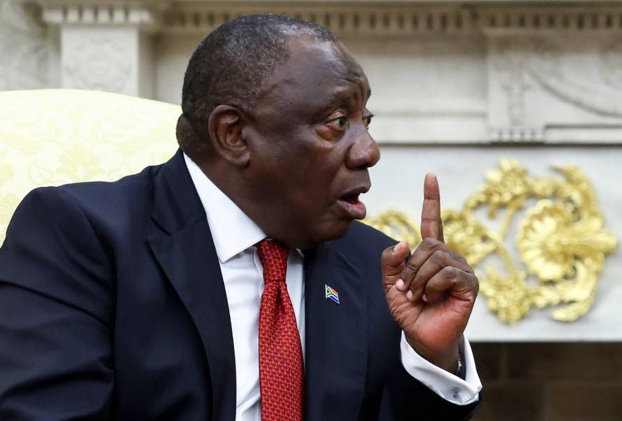 U.S. President Donald Trump meets South African President Cyril Ramaphosa at the White house