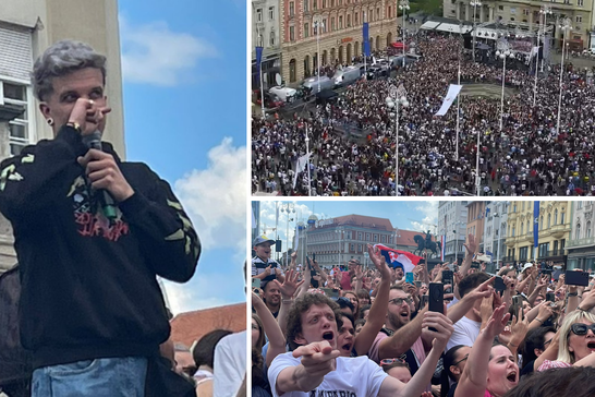Tisuće ljudi dočekalo Lasagnu u Zagrebu: Na pozornici zapjevao s Letovcima, Tajči, Emilijom...