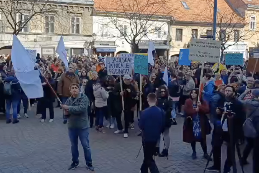 prosvjed nastavnika na europskom trgu