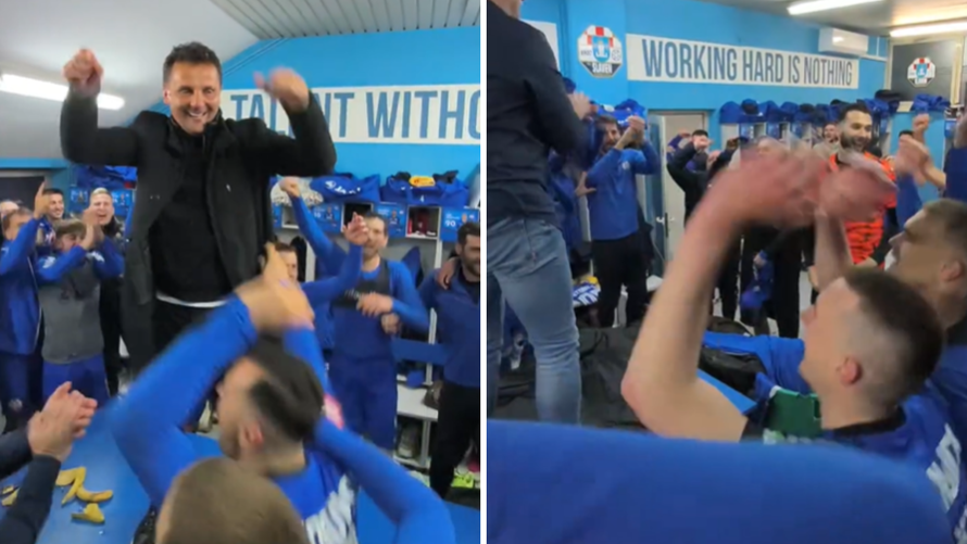 VIDEO Igrači Slaven Belupa ludo proslavili pobjedu nad Rijekom, Kovačević završio na stolu!?