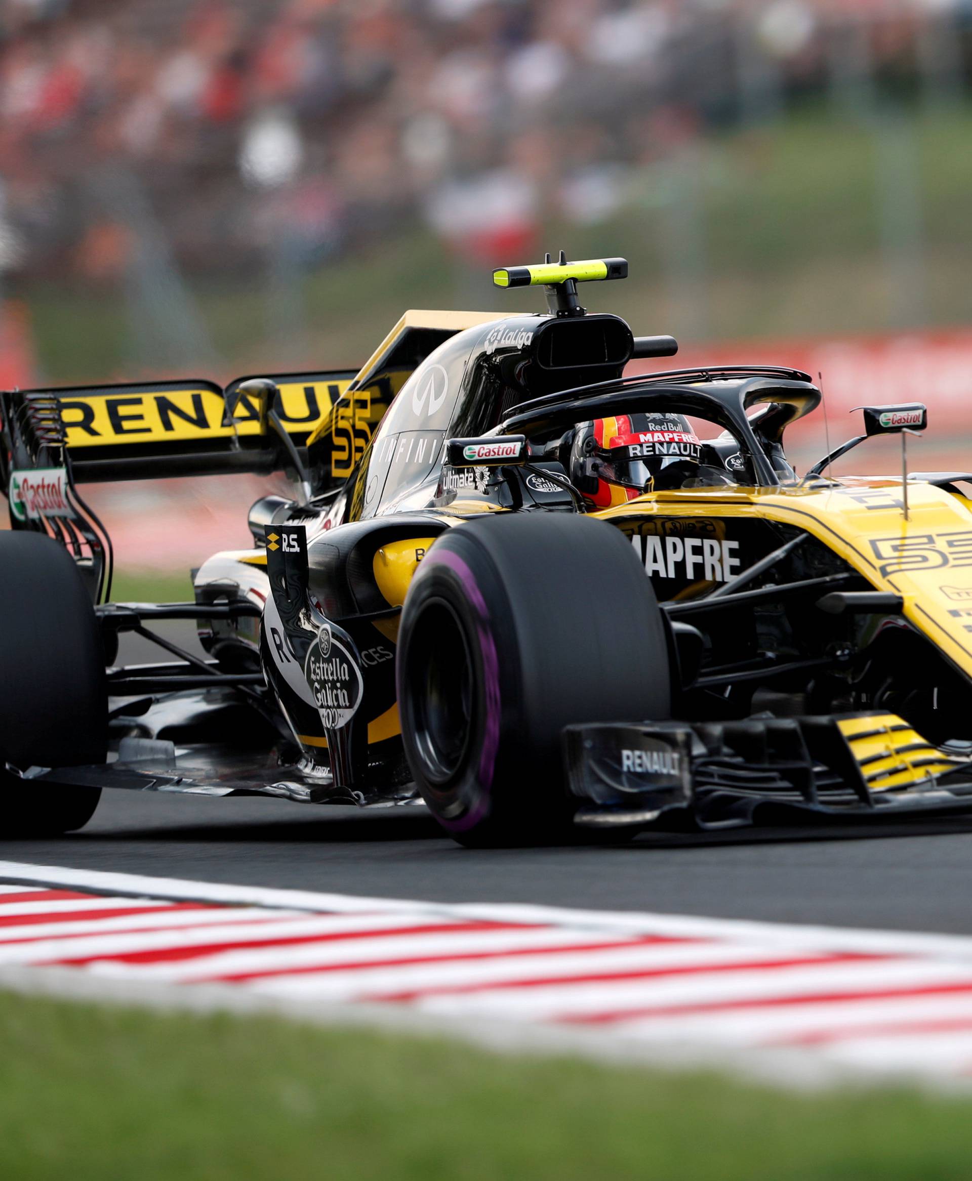 FILE PHOTO: Renaultâs Carlos Sainz Jr during practice at Hungaroring, Budapest, Hungary - July 27, 2018