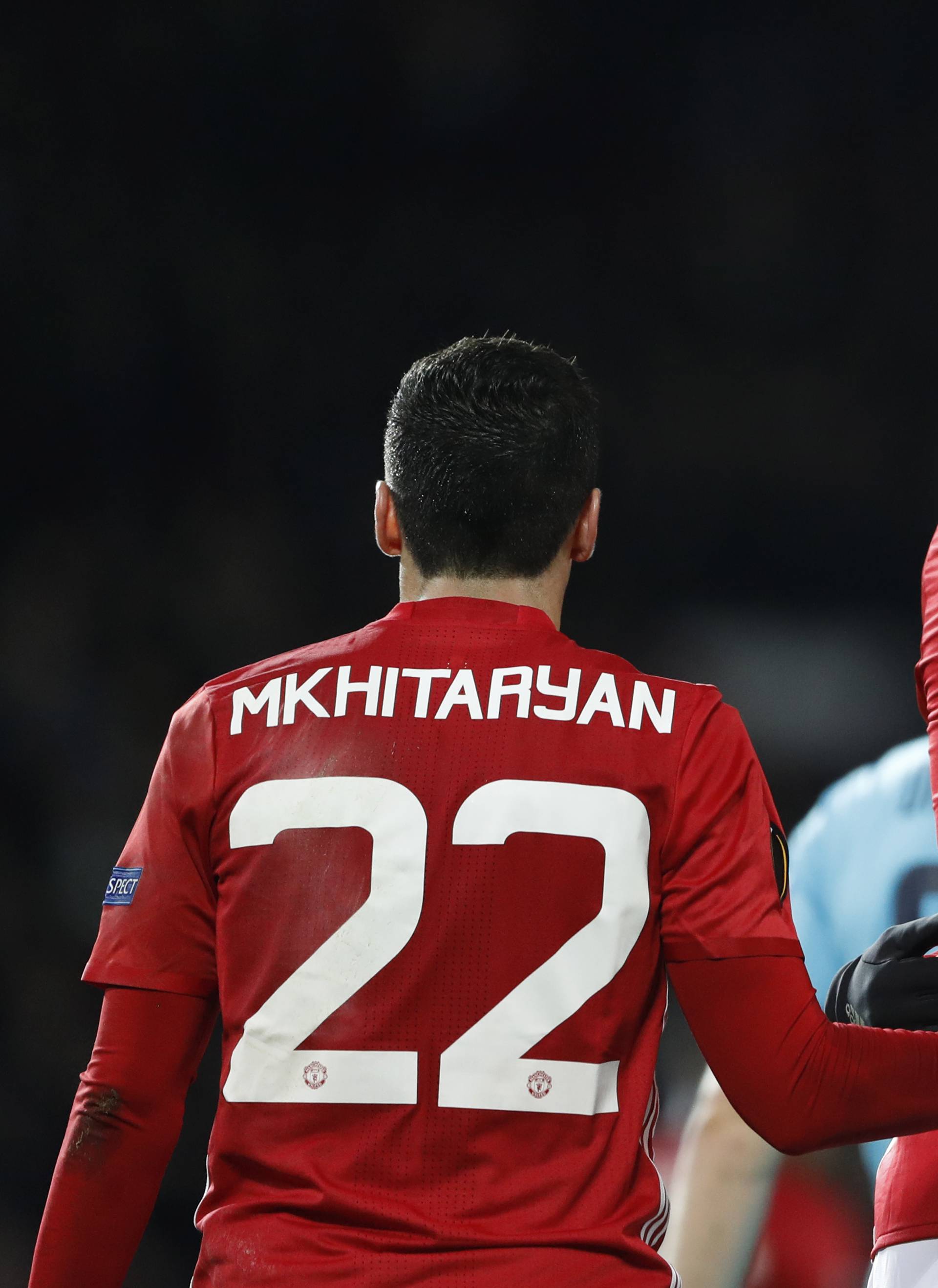 Manchester United's Zlatan Ibrahimovic celebrates with  Henrikh Mkhitaryan and Paul Pogba after Feyenoord's Brad Jones scores an own goal and the third for Manchester United