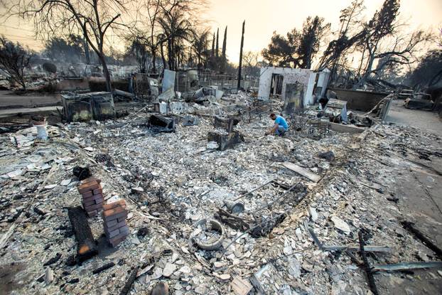 Eaton fire burns during a windstorm Altadena, California