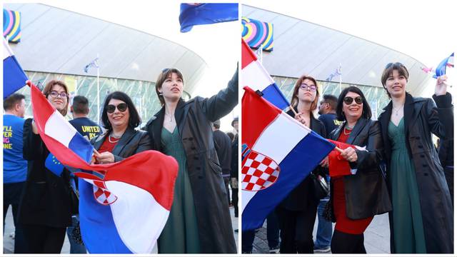 Na Eurosong su stigle i Prljina supruga i dvije kćeri, uzbuđeno mahale zastavama: 'Idemooo!'