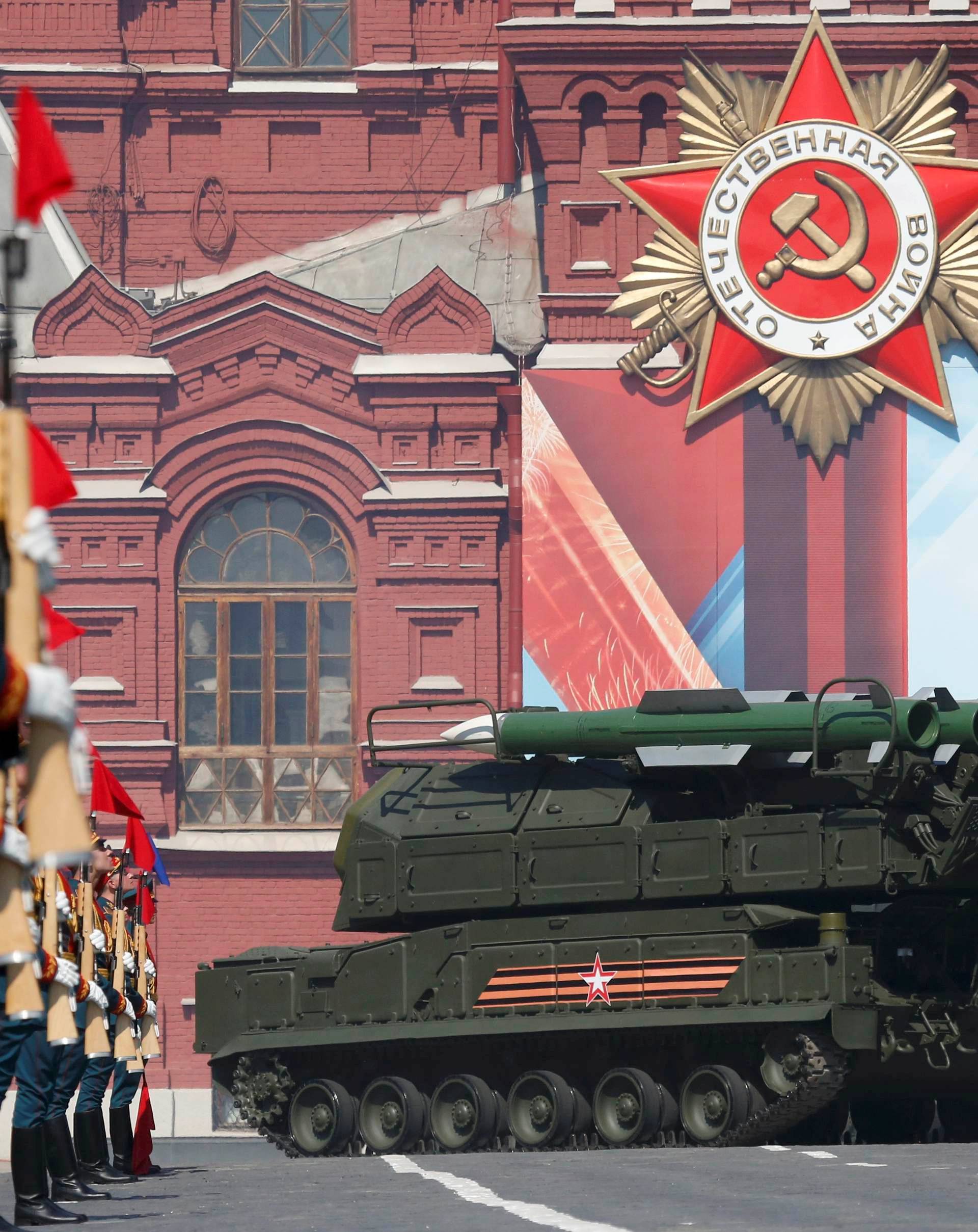 Russian Buk-M2 missile system drives during Victory Day parade to mark end of World War Two at Red Square in Moscow