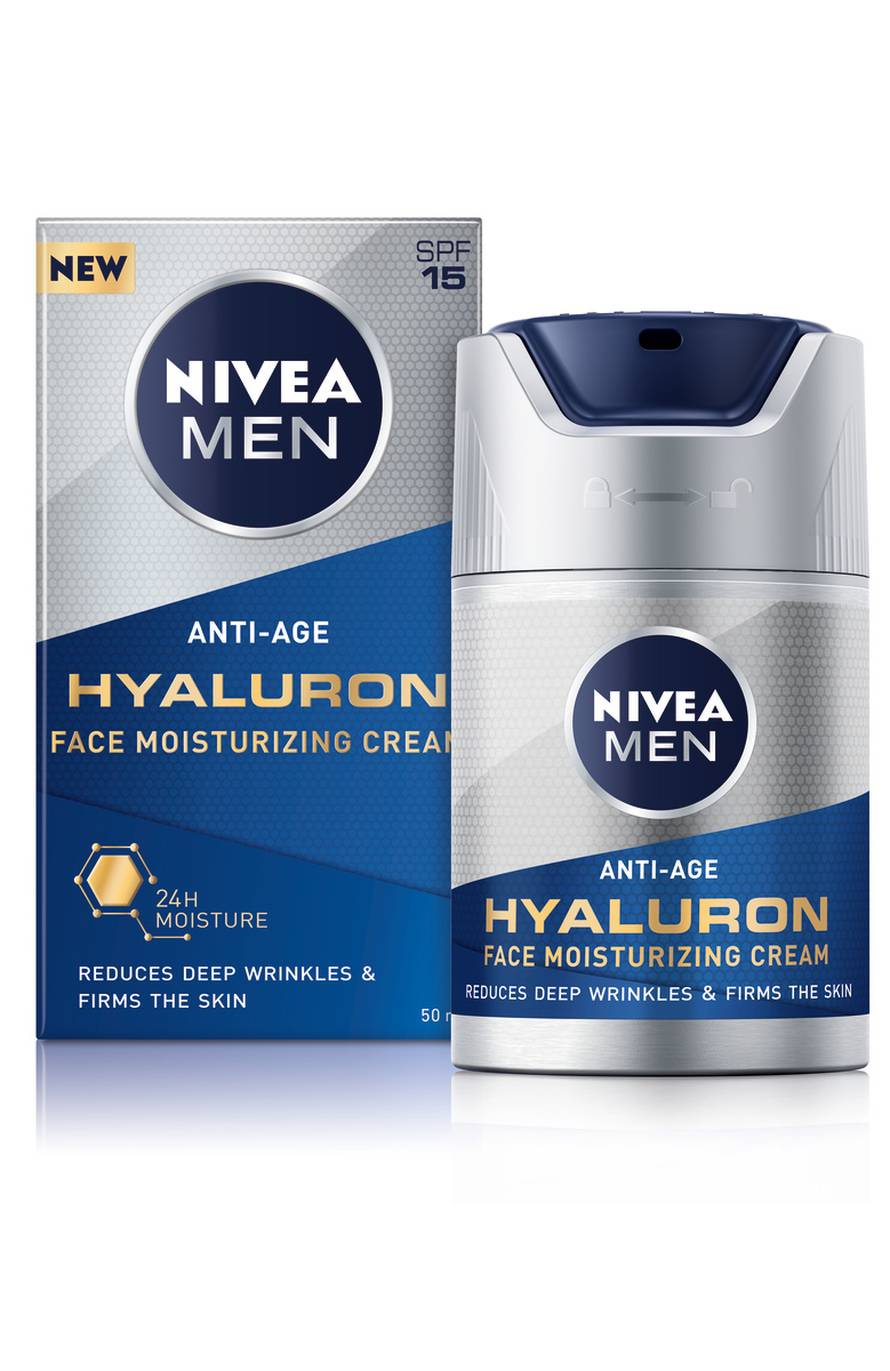 Trenutno razbudite umornu kožu uz NIVEA MEN Hyaluron Active age proizvode
