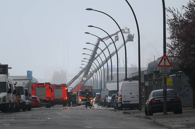 Major fire in Hamburg