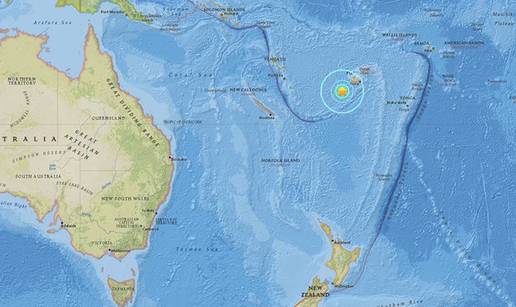 Snažan potres  u podmorju kod Fidžija, nitko nije ozlijeđen