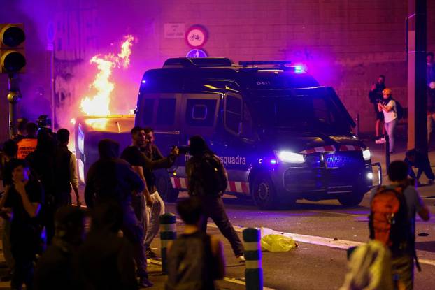 Spanish unions call a general strike in solidarity with Palestinians in Gaza, in Barcelona