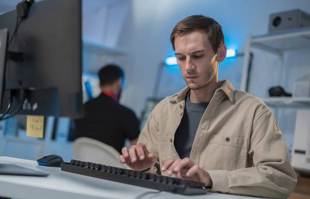 Professional,Male,Software,Developer,,Computer,Programmer,Concentrated,On,Software,Development,