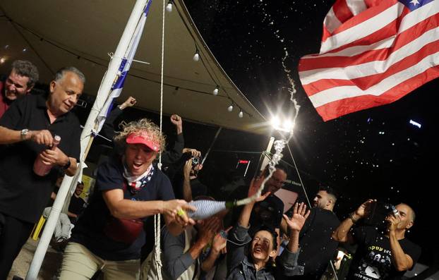 Reactions after Trump announced that Israel and Hamas agreed on the first phase of a Gaza ceasefire, in Tel Aviv