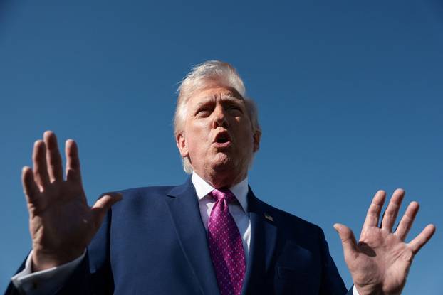 U.S. President Trump boards Air Force One at Joint Base Andrews