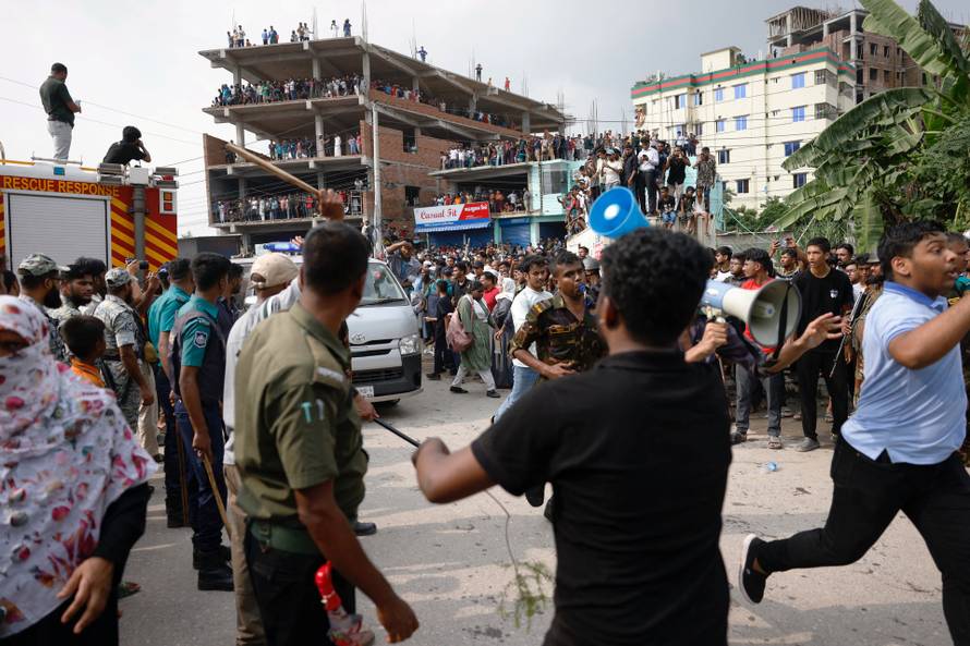 Air force training aircraft crashed into Milestone College campus, in Dhaka