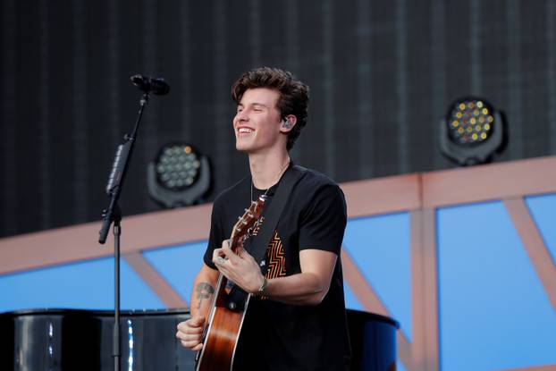 Shawn Mendes performs at the Global Citizen Festival concert in Central Park in New York