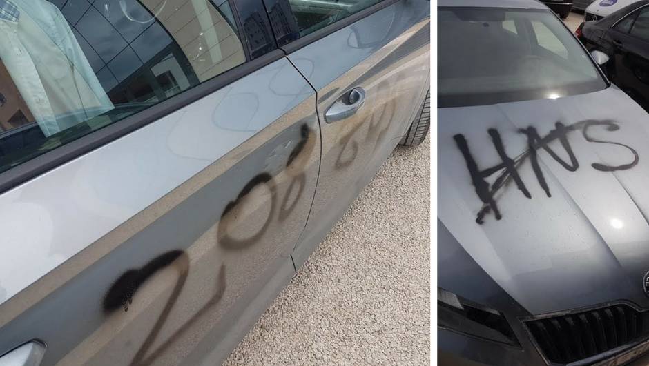 Mariću devastirali auto: Išarali su ga grafitima protiv HNS-a...