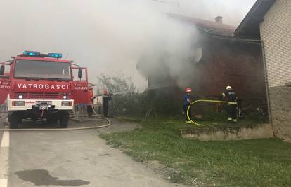 Eksplozija i požar u kući kraj Kutjeva, jedan čovjek ozlijeđen