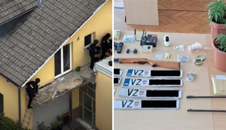 VIDEO Policija upala u kuću lopova u Varaždinu: Našli oružje i ukradeni Audi od 110.000 €