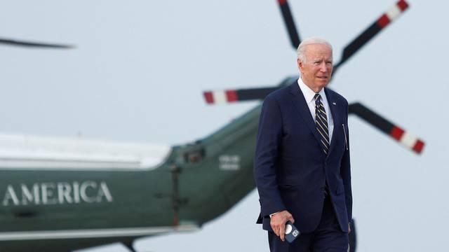 U.S. President Biden returns after a visit to Illinois