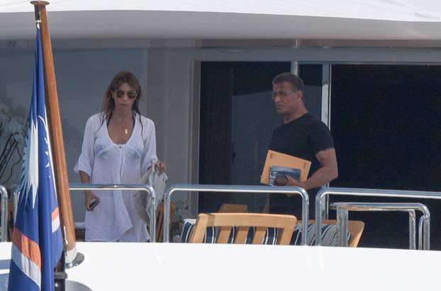 Sylvester Stallone with his family vacation in St Tropez