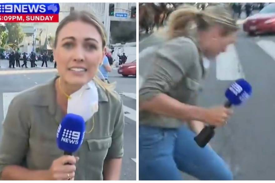 Reporterka se javljala uživo iz Los Angelesa. Pokazala je na policiju - doletio joj metak