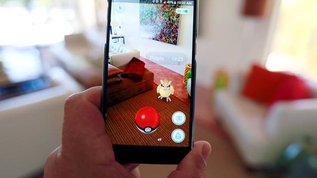 Illustration of the augmented reality mobile game "Pokemon Go"