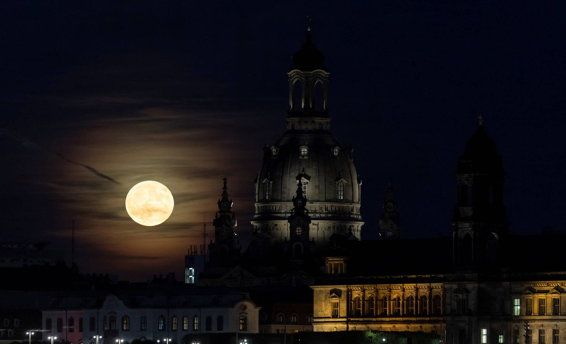 Supermoon known as Strawberry Moon over Dresden