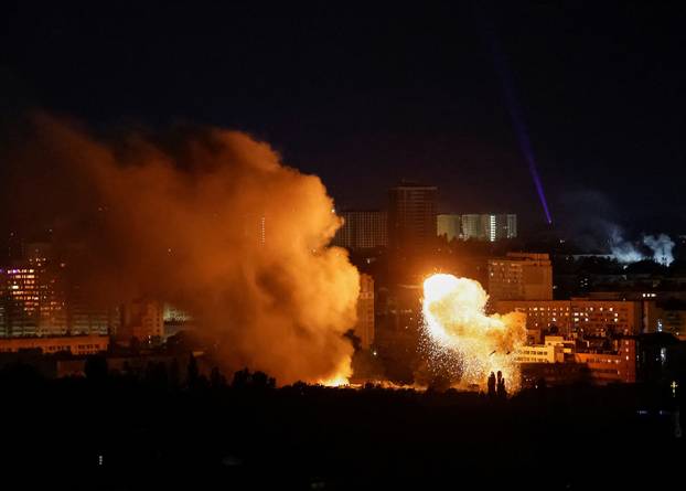 Russian drone and missile strike in Kyiv