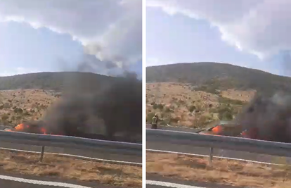Zapalio se auto na autocesti u vožnji: 'Vatra je sukljala, a dim smo vidjeli na kilometar'